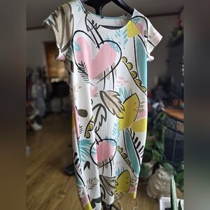 Love & Legend Dress Heart & Nature Print Womens Black and Gold Tag 22 in P2P